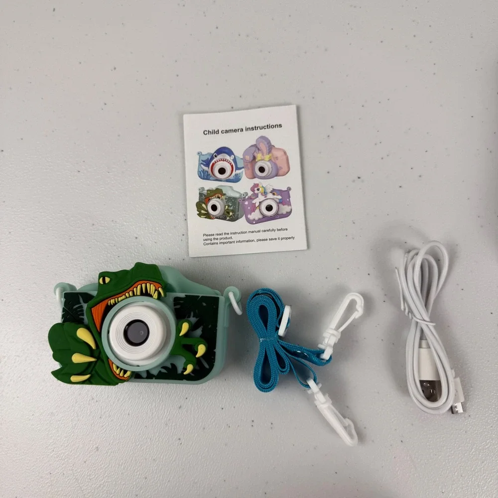Kids Dinosaur Digital Camera Green T-Rex Digital XL-920 Photography Gift